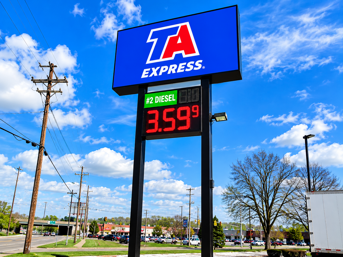 TA Express roadside pole sign by BNext Design